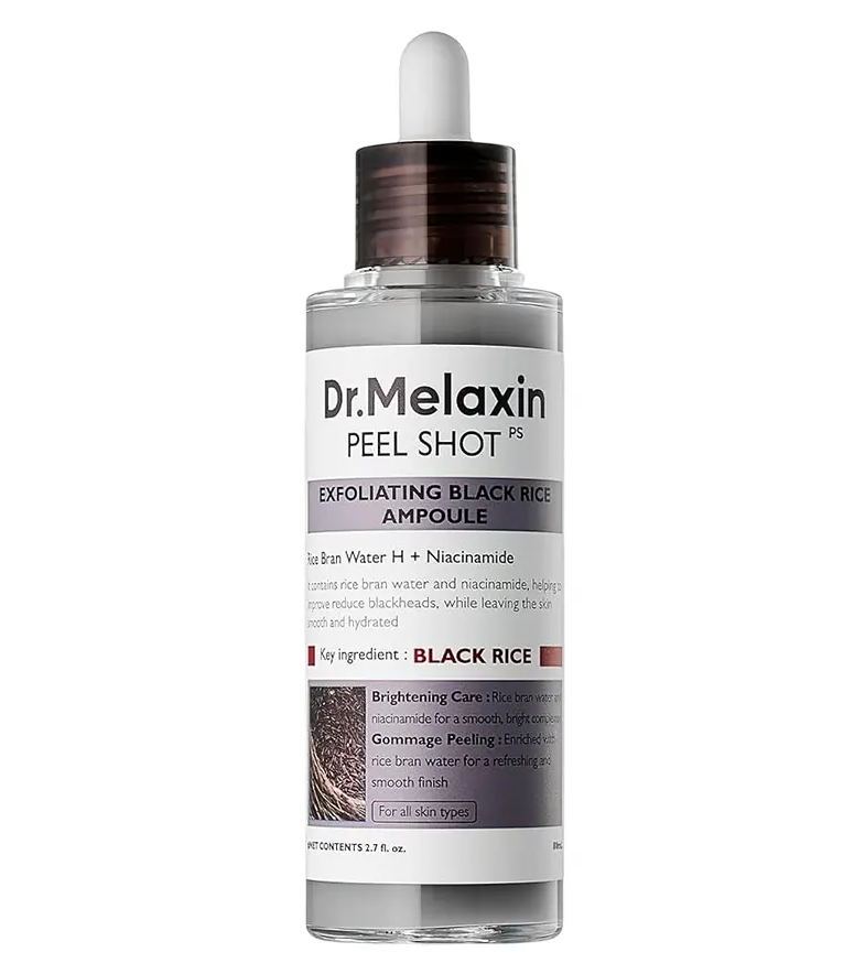 سرم لایه بردار برنج سیاه دکتر ملاکسین مدل Glow Black Rice