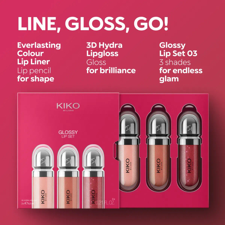 پک ۳ عددی لیپ گلاس کیکو (KIKO MILANO)