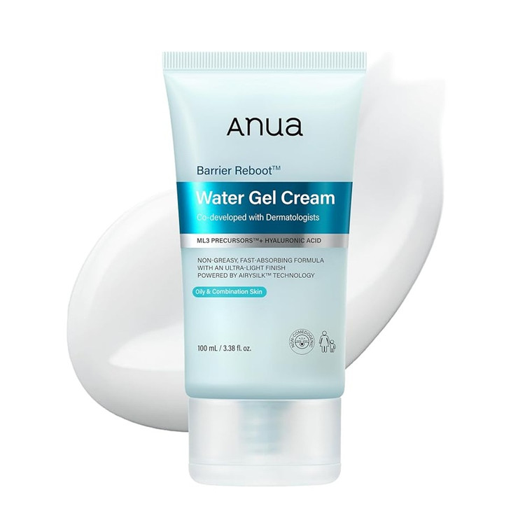 ژل کرم بریر ریبوت آنوا Anua مدل Water Gel Cream | آبرسان و تقویتکننده سد دفاعی پوست چرب، مختلط و حساس