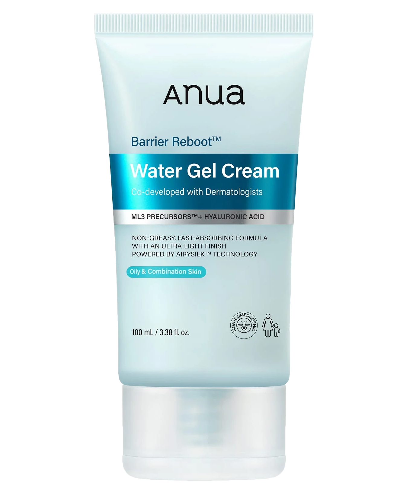 ژل کرم بریر ریبوت آنوا Anua مدل Water Gel Cream | آبرسان و تقویت‌کننده سد دفاعی پوست چرب، مختلط و حساس